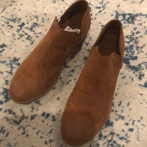 Suede slip on bootie